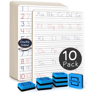 Letter Tracing Board, Dry Erase Whiteboard with Erasers 10 Pack | Double Sided, Includes 10 Erasers, Dotted Guided Letters and Numbers for Ages 3 To 5 Letter Tracing Board, Dry Erase Whiteboard with Erasers 10 Pack | Double Sided, Includes 10 Erasers, Dotted Guided Letters and Numbers for Ages 3 To 5