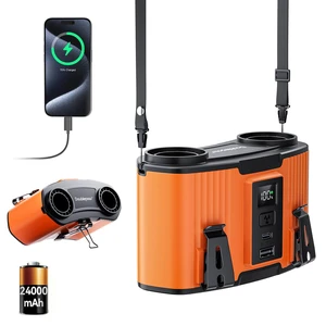 Doublepow 24000mAh Portable Waist Fan, Personal Fan, Dual Air Ducts Motors, Rechargeable Clip On Belt for Working, 10 Speeds 45H Wearable Neck Cooling, for Outdoor Work Travel, Power Outage (Orange) Doublepow 24000mAh Portable Waist Fan, Personal Fan, Dual Air Ducts Motors, Rechargeable Clip On Belt for Working, 10 Speeds 45H Wearable Neck Cooling, for Outdoor Work Travel, Power Outage (Orange)