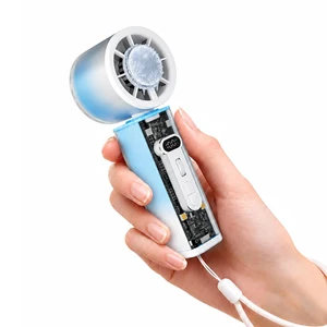 Handheld Portable Fan with Instant Cooling System, 120° Oscillation | Desk Fan with Powerful Airflow, 100 Speeds, LED Display, Soft Light, Personal Fan for Travel, Makeup, Gift for Women, Blue Handheld Portable Fan with Instant Cooling System, 120° Oscillation | Desk Fan with Powerful Airflow, 100 Speeds, LED Display, Soft Light, Personal Fan for Travel, Makeup, Gift for Women, Blue