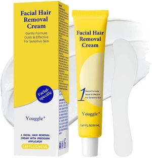 Facial Hair Removal For Women, Painless & Gentle Hair Removal Cream 1.69 Oz | 5-Minute Painless Facial Hair Removal Cream, Chin | Upper Lip | Cheeks, Gentle for Sensitive Skin, Smooth for Up to 7 Days Facial Hair Removal For Women, Painless & Gentle Hair Removal Cream 1.69 Oz | 5-Minute Painless Facial Hair Removal Cream, Chin | Upper Lip | Cheeks, Gentle for Sensitive Skin, Smooth for Up to 7 Days