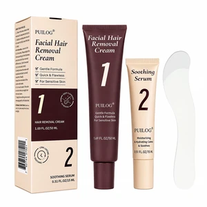 Gentle Facial Hair Removal Kit for Women 5 Min Painless Upper Lip & Chin Hair Remover 1.69 + 0.51 FL Oz Depilatory & Soothing Cream Safe for Sensitive Skin, Long-Lasting Smoothness Gentle Facial Hair Removal Kit for Women 5 Min Painless Upper Lip & Chin Hair Remover 1.69 + 0.51 FL Oz Depilatory & Soothing Cream Safe for Sensitive Skin, Long-Lasting Smoothness