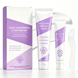 Facial Hair Removal Cream for Women, 2-in-1 Kit with Soothing Cream | 4 Minute Application, Face Hair Remover for Upper Lip & Chin, Soothing Care Kit, At-Home Depilatory Facial Hair Removal Cream for Women, 2-in-1 Kit with Soothing Cream | 4 Minute Application, Face Hair Remover for Upper Lip & Chin, Soothing Care Kit, At-Home Depilatory