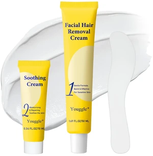 5 Min Facial Hair Removal For Women and Men, Painless & Gentle Sensitive Skin Hair Removal Cream with Soothing Cream for Chin & Upper Lip & Cheeks -2.03 Fl Oz 5 Min Facial Hair Removal For Women and Men, Painless & Gentle Sensitive Skin Hair Removal Cream with Soothing Cream for Chin & Upper Lip & Cheeks -2.03 Fl Oz