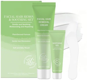 Facial Hair Removal Cream for Women - (Contains Soothing Gel) Kit Gentle & Painless Hair Remover for Upper Lip Chin & Sideburns, 5-8Minute Quick Depilatory Cream for Sensitive Skin Effective at-Home Facial Hair Removal Cream for Women - (Contains Soothing Gel) Kit Gentle & Painless Hair Remover for Upper Lip Chin & Sideburns, 5-8Minute Quick Depilatory Cream for Sensitive Skin Effective at-Home