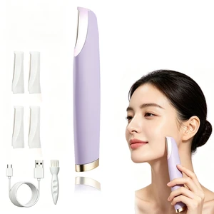 Rechargeable Dermaplane Razor for Women Face Sonic Dermaplaning Tool for Silky Skin Painless with 4 blades, Electric Facial Exfoliation & Peach Fuzz Hair Removal with LED Light Non-Irritating Rechargeable Dermaplane Razor for Women Face Sonic Dermaplaning Tool for Silky Skin Painless with 4 blades, Electric Facial Exfoliation & Peach Fuzz Hair Removal with LED Light Non-Irritating