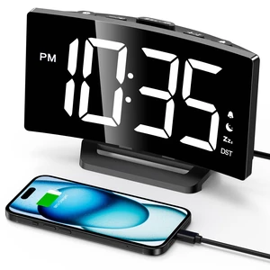 Digital Alarm Clock for Bedrooms, Digital Clock for Kids | Night Mode, 5 Levels Brightness+Off, 2 Volume, 3 Alarm Tones, Snooze, USB Charging Port, Power-Off Memory, 12/24H/DST Digital Alarm Clock for Bedrooms, Digital Clock for Kids | Night Mode, 5 Levels Brightness+Off, 2 Volume, 3 Alarm Tones, Snooze, USB Charging Port, Power-Off Memory, 12/24H/DST