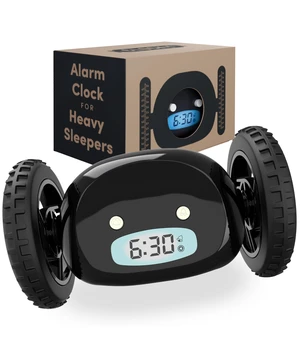 Runaway Digital Loud Rolling Alarm Clock for Heavy Sleeper Adults | Alarm Clock on Wheels that Jumps & Runs to Wake You Up | Funny Unique Gift for Adults, Teens & Kids Bedrooms, Black Wheels Runaway Digital Loud Rolling Alarm Clock for Heavy Sleeper Adults | Alarm Clock on Wheels that Jumps & Runs to Wake You Up | Funny Unique Gift for Adults, Teens & Kids Bedrooms, Black Wheels