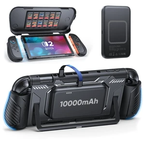 Switch 2 Grip Charging Case with Power Bank & Front Cover | PD 20W Power Bank, Dockable Case with Grip Cover for Nintendo Switch 2, Front Cover with 12 Game Card Slots Switch 2 Grip Charging Case with Power Bank & Front Cover | PD 20W Power Bank, Dockable Case with Grip Cover for Nintendo Switch 2, Front Cover with 12 Game Card Slots