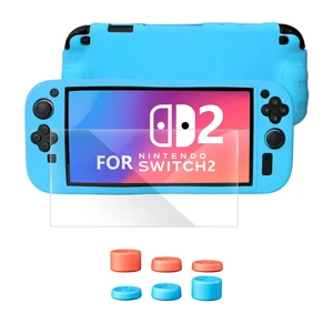 Protective Case for Nintendo Switch 2 8 In1 Ergonomic Bundle (Blue) | Comfort Soft Grip Slim Cover Kit for NS-2 Accessory Shockproof Shell with Anti-Scratch Screen Protector & 6 Thumb Caps Protective Case for Nintendo Switch 2 8 In1 Ergonomic Bundle (Blue) | Comfort Soft Grip Slim Cover Kit for NS-2 Accessory Shockproof Shell with Anti-Scratch Screen Protector & 6 Thumb Caps