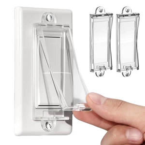 2 Light Switch Guard Cover, Baby Proof Wall Switch Cover Guard for Rocker Light Switch Protects Your Lights or Circuits from Being Accidentally Turned On or Off (Clear) 2 Light Switch Guard Cover, Baby Proof Wall Switch Cover Guard for Rocker Light Switch Protects Your Lights or Circuits from Being Accidentally Turned On or Off (Clear)