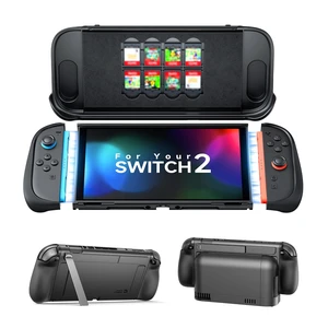 Dockable Switch 2 Case with Split Grip and Stand - GoJoy Case | Hidden Metal Stand, Drop Protection, Dockable Design, PC Front Cover, Ergonomic Grip, 8 Game Card Storage Dockable Switch 2 Case with Split Grip and Stand - GoJoy Case | Hidden Metal Stand, Drop Protection, Dockable Design, PC Front Cover, Ergonomic Grip, 8 Game Card Storage