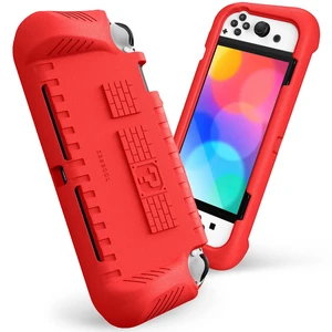 Kid-Friendly Ultraligh Case for Nintendo Switch OLED Model (2021) | Game Card Slots, Ergonomic Grip Design, Lightweight EVA Foam, Anti-Scratch Protective Grip Case Cover, Red Kid-Friendly Ultraligh Case for Nintendo Switch OLED Model (2021) | Game Card Slots, Ergonomic Grip Design, Lightweight EVA Foam, Anti-Scratch Protective Grip Case Cover, Red