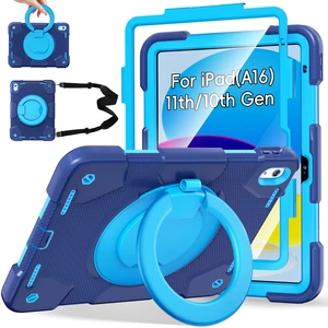 Case for iPad (A16) 11th/10th Generation 11"/10.9" 2025/2022 | Heavy Duty Cover with Screen Protector/360° Rotate Stand/Shoulder Strap/Pencil Holder, iPad 11th/10th Gen Cover (Navy+Blue) Case for iPad (A16) 11th/10th Generation 11"/10.9" 2025/2022 | Heavy Duty Cover with Screen Protector/360° Rotate Stand/Shoulder Strap/Pencil Holder, iPad 11th/10th Gen Cover (Navy+Blue)