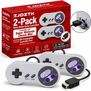 2 Pack Classic Controllers for SNES Classic Mini, Wired Gamepads | Retro Controller with Wii Remote Style Connector,D-Pad, ABXY, Start/Select & Shoulder Buttons. Not USB or Original SNES 7-Pin 2 Pack Classic Controllers for SNES Classic Mini, Wired Gamepads | Retro Controller with Wii Remote Style Connector,D-Pad, ABXY, Start/Select & Shoulder Buttons. Not USB or Original SNES 7-Pin