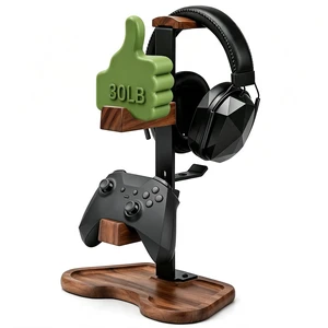 Solid Wood Controller Holder and Headphone Stand,controller holder for desk | Fits Xbox, PS4, PS5, Gamepad, Headset Holder for Sony game equipment, controller stand Solid Wood Controller Holder and Headphone Stand,controller holder for desk | Fits Xbox, PS4, PS5, Gamepad, Headset Holder for Sony game equipment, controller stand