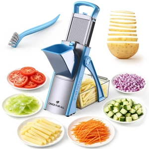 Upgrade Safe Mandoline Slicer Plus, Bigger Size, SkyBlue | 0.1-8mm Adjustable Vegetable Food Chopper, Potato Fries Cutter, Detachable Blade, Stainless Steel, Dishwasher-safe, Gift Upgrade Safe Mandoline Slicer Plus, Bigger Size, SkyBlue | 0.1-8mm Adjustable Vegetable Food Chopper, Potato Fries Cutter, Detachable Blade, Stainless Steel, Dishwasher-safe, Gift