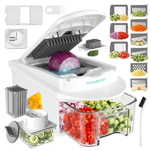 All-in-1 Vegetable Chopper and Mandoline Slicer,13 Blades | Veggie Chopper and Spiralizer for Kitchen ,Dicer and Grater, Kitchen Prep Tool with Slide-Out Tray Container & Safety Holder All-in-1 Vegetable Chopper and Mandoline Slicer,13 Blades | Veggie Chopper and Spiralizer for Kitchen ,Dicer and Grater, Kitchen Prep Tool with Slide-Out Tray Container & Safety Holder
