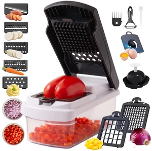 15 in 1 Vegetable Chopper Multifunction, Food Chopper, Egg Separator | 7 Stainless Steel Blades, Slice, Dice, Shred and Grate for Onions, Salad Prep, Fruits, Meal Prep, Non-Slip Base, Drain Basket 15 in 1 Vegetable Chopper Multifunction, Food Chopper, Egg Separator | 7 Stainless Steel Blades, Slice, Dice, Shred and Grate for Onions, Salad Prep, Fruits, Meal Prep, Non-Slip Base, Drain Basket