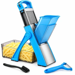 Mandoline Slicer, 4-in-1 Vegetable Slicer with Container, Adjustable Veggie Chopper, Onion, Potato & Cucumber Slicer, Hand Guard, Peeler & Cleaning Brush Mandoline Slicer, 4-in-1 Vegetable Slicer with Container, Adjustable Veggie Chopper, Onion, Potato & Cucumber Slicer, Hand Guard, Peeler & Cleaning Brush