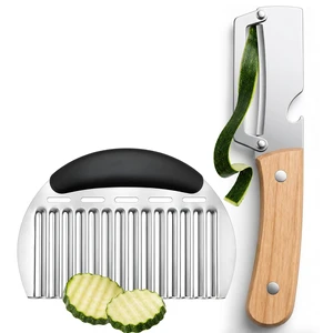 Multifunctional Vegetable Peeler & French Fry Crinkle Cutter Set Multifunctional Vegetable Peeler & French Fry Crinkle Cutter Set