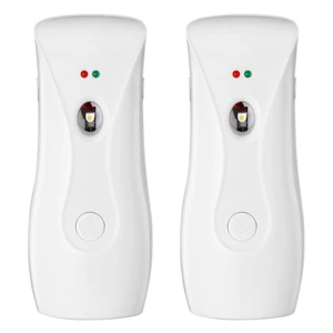 Automatic Air Freshener Dispensers (2-Pack), Aerosol Spray Machines, Wall Mounted or Freestanding, Adjustable Timer for Scent Release in Bathroom, Office, Commercial & Home White Automatic Air Freshener Dispensers (2-Pack), Aerosol Spray Machines, Wall Mounted or Freestanding, Adjustable Timer for Scent Release in Bathroom, Office, Commercial & Home White