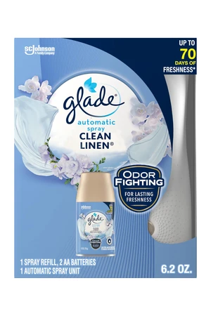 Automatic Spray Refill and Holder Kit, Air Freshener for Home and Bathroom, Clean Linen, 6.2 Oz Automatic Spray Refill and Holder Kit, Air Freshener for Home and Bathroom, Clean Linen, 6.2 Oz
