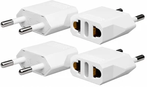 European Travel Plug Adapter, US to Europe Type C, 4 Pack, White | Outlet Converter America USA to Europe, Italy, Spain, Germany, France EU Power Plugs for International Travel, Euro Plug European Travel Plug Adapter, US to Europe Type C, 4 Pack, White | Outlet Converter America USA to Europe, Italy, Spain, Germany, France EU Power Plugs for International Travel, Euro Plug