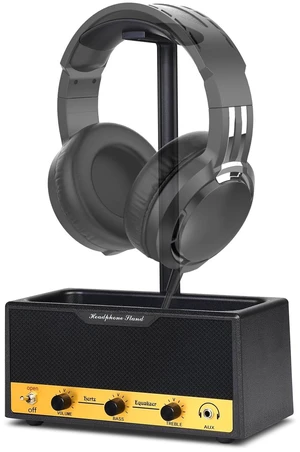 Headphone Stand, Cable Storage, Music Decor, Cloth Texture Black | for Gaming, Office & Bedroom Desks, Fits Both Wired and Wireless Over-Ear Headphones, Built-in Cord Organizer Headphone Stand, Cable Storage, Music Decor, Cloth Texture Black | for Gaming, Office & Bedroom Desks, Fits Both Wired and Wireless Over-Ear Headphones, Built-in Cord Organizer
