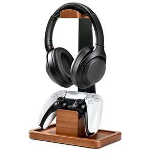 Solid Wood Metal Headphone Stand with Modular Controller Holder for Desk | Gaming Headset Holder with Pen Cup Storage, Controller Stand Fits PS5 Xbox, AirPods Max, for Husband, Boyfriend, Son Solid Wood Metal Headphone Stand with Modular Controller Holder for Desk | Gaming Headset Holder with Pen Cup Storage, Controller Stand Fits PS5 Xbox, AirPods Max, for Husband, Boyfriend, Son