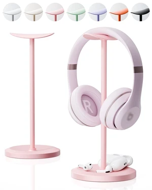 Headphone Stand, Desktop Headset Holder, Pink | Earphone Stand, Gaming Headphone Hanger, Enlarged Headrest Heavy Base, Office Desk Accessories for All Headphones Size Headphone Stand, Desktop Headset Holder, Pink | Earphone Stand, Gaming Headphone Hanger, Enlarged Headrest Heavy Base, Office Desk Accessories for All Headphones Size