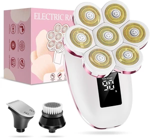 3-in-1 Electric Razors for Women,Bikini Trimmer for Women,7D Painless Electric Shaver with Facial Cleansing Brush,Gifts for Women, Hair Remover for Legs Water Resistant Wet/Dry(Pale Pink) 3-in-1 Electric Razors for Women,Bikini Trimmer for Women,7D Painless Electric Shaver with Facial Cleansing Brush,Gifts for Women, Hair Remover for Legs Water Resistant Wet/Dry(Pale Pink)