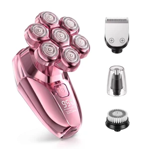 5-in-1 Electric Razors for Women, 7D Floating Head Electric Shaver with Trimmer & Facial Brush, IPX8 Waterproof Wet Dry Hair Remover for Legs Bikini Face Underarms, USB-C, LED, Rose Pink 5-in-1 Electric Razors for Women, 7D Floating Head Electric Shaver with Trimmer & Facial Brush, IPX8 Waterproof Wet Dry Hair Remover for Legs Bikini Face Underarms, USB-C, LED, Rose Pink