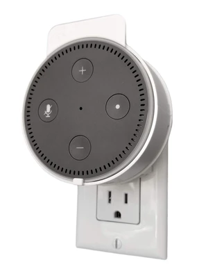 Outlet Mount Compatible with Amazon Echo Dot 2nd Gen | White Outlet Mount Compatible with Amazon Echo Dot 2nd Gen | White