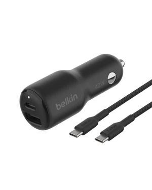 BoostCharge 42W Car Charger with USB-C to C Cable | 30W USB-C plus 12W USB-A ports, fast charges iPhone 17 Pro, Galaxy S26, S25, Pixel 10, Switch 2 BoostCharge 42W Car Charger with USB-C to C Cable | 30W USB-C plus 12W USB-A ports, fast charges iPhone 17 Pro, Galaxy S26, S25, Pixel 10, Switch 2