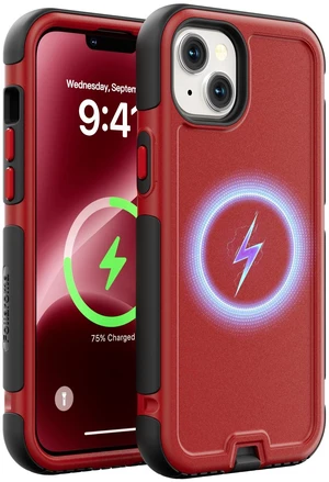 Magnetic for iPhone 14 Case, Heavy Duty Phone Cases, Red, 6.1" | Compatible with MagSafe, Heavy Duty Shockproof,Military-Grade Anti-Drop Protective,Dual Layer Magnetic Protection Phone Cover Magnetic for iPhone 14 Case, Heavy Duty Phone Cases, Red, 6.1" | Compatible with MagSafe, Heavy Duty Shockproof,Military-Grade Anti-Drop Protective,Dual Layer Magnetic Protection Phone Cover