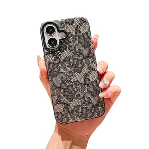 Lace Flower Pattern Phone Case,for iPhone 17 (6.3") Black | Soft Bright TPU Silicone Design,Shockproof Anti-slip Anti-scratch Protective Cover for Girls Women Lace Flower Pattern Phone Case,for iPhone 17 (6.3") Black | Soft Bright TPU Silicone Design,Shockproof Anti-slip Anti-scratch Protective Cover for Girls Women
