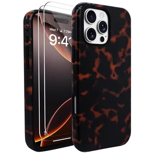 Compatible with iPhone 16 Pro Max Case 6.9 inch with 2 Pack Tempered Glass Screen Protectors Vintage Animal Tortoiseshell 2in1 Hybrid Cover for Women Protective Phone Cases Brown Compatible with iPhone 16 Pro Max Case 6.9 inch with 2 Pack Tempered Glass Screen Protectors Vintage Animal Tortoiseshell 2in1 Hybrid Cover for Women Protective Phone Cases Brown