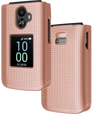 Grid Series for TCL Flip 3 Phone Case - Rose Gold Pink | Protective Hard Shell Cover, Satisfying Texture Grip, Matte, For Model T435D / T435S / T435SP Grid Series for TCL Flip 3 Phone Case - Rose Gold Pink | Protective Hard Shell Cover, Satisfying Texture Grip, Matte, For Model T435D / T435S / T435SP
