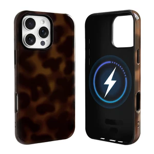 for iPhone 16 Pro Case Magnetic Cute Leopard - Brown | Compatible with MagSafe, Amber tortoise pattern, For women men girls boys, Soft TPU hard PC back, Shockproof, Waterproof for iPhone 16 Pro Case Magnetic Cute Leopard - Brown | Compatible with MagSafe, Amber tortoise pattern, For women men girls boys, Soft TPU hard PC back, Shockproof, Waterproof