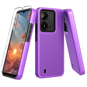 for Cloud Mobile Stratus C8 Prime Phone Case with Tempered Glass Screen Protector,Dual Layer Heavy Duty Shockproof Protection (Purple) for Cloud Mobile Stratus C8 Prime Phone Case with Tempered Glass Screen Protector,Dual Layer Heavy Duty Shockproof Protection (Purple)
