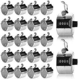 20 Pack Clicker Counter, Metal Hand Tally Counter Clicker, 4 Digit Mechanical Palm Pitch Counter Clicker for Counting Numbers Golf Sports Events Office Stadium 20 Pack Clicker Counter, Metal Hand Tally Counter Clicker, 4 Digit Mechanical Palm Pitch Counter Clicker for Counting Numbers Golf Sports Events Office Stadium