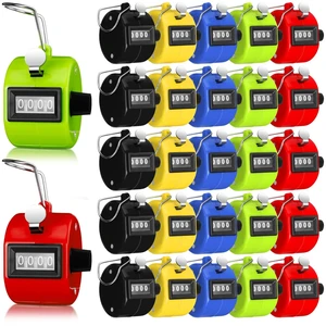 25 Pcs Tally Counter People Counter 4 Digit Click, Multi Colors | Mechanical Palm Clicker for Golf Sports Events, Hand Tally with Wrist Strap, Stadium Office Crowd Tracking Numbers 25 Pcs Tally Counter People Counter 4 Digit Click, Multi Colors | Mechanical Palm Clicker for Golf Sports Events, Hand Tally with Wrist Strap, Stadium Office Crowd Tracking Numbers