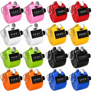 16 Pcs Hand Clicker Counter, 4 Digit Manual Mechanical Tally Counters with Finger Ring, Handheld Assorted Color Pitch Clicker Counter for Sports Stadium Coaching, 8 Color 16 Pcs Hand Clicker Counter, 4 Digit Manual Mechanical Tally Counters with Finger Ring, Handheld Assorted Color Pitch Clicker Counter for Sports Stadium Coaching, 8 Color