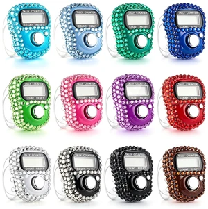 12 Pack Electronic Finger Counter, Hand Tally Clicker Counter, Rhinestones | Handheld Tally Counter, 5 Digital Display, For Golf, Goods Counting, Lap, Knitting 12 Pack Electronic Finger Counter, Hand Tally Clicker Counter, Rhinestones | Handheld Tally Counter, 5 Digital Display, For Golf, Goods Counting, Lap, Knitting