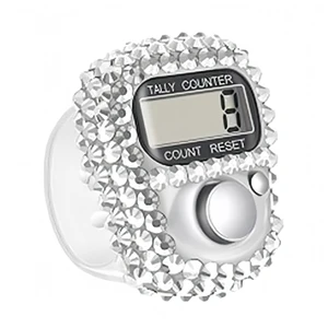 Electronic Finger Tally Counter Clicker Counter,Convenient Portable Digital Display Tally Counter,Resettable Mini Lap Counter for Golf Goods Counting Accessories,Track and Field Lap Counters (silvery) Electronic Finger Tally Counter Clicker Counter,Convenient Portable Digital Display Tally Counter,Resettable Mini Lap Counter for Golf Goods Counting Accessories,Track and Field Lap Counters (silvery)