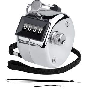 Metal Hand Tally Clicker Counter, 4-Digit Number Display for Coaching, Knitting, Lap, Fishing, Golf and Row Sport with 2-Nylon Lanyard,Silver Metal Hand Tally Clicker Counter, 4-Digit Number Display for Coaching, Knitting, Lap, Fishing, Golf and Row Sport with 2-Nylon Lanyard,Silver