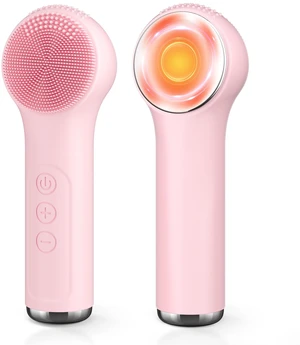 Facial Cleansing Brush, 2 in 1 Rechargeable Silicone Face Scrubber with Heat Massage Head, Electric Vibrating Exfoliating and Massaging, Waterproof Face Cleanser for Women and Men (Pink) Facial Cleansing Brush, 2 in 1 Rechargeable Silicone Face Scrubber with Heat Massage Head, Electric Vibrating Exfoliating and Massaging, Waterproof Face Cleanser for Women and Men (Pink)