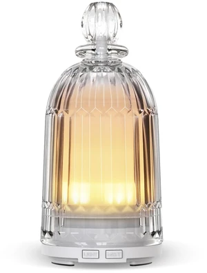 Glass Essential Oil Diffuser, Aroma Diffusers with Glass Cover & Plastic Reservoir Small Humidifiers with 7 Color LED Lights Auto-Off for Home Office Bedroom Yoga 120ml(White Bottom) Glass Essential Oil Diffuser, Aroma Diffusers with Glass Cover & Plastic Reservoir Small Humidifiers with 7 Color LED Lights Auto-Off for Home Office Bedroom Yoga 120ml(White Bottom)