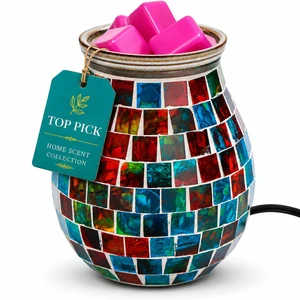 Mosaic Glass Electric Wax Melt Warmer Fragrance Burner Home Office Decor Mosaic Glass Electric Wax Melt Warmer Fragrance Burner Home Office Decor