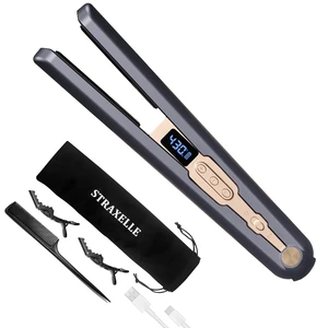 Cordless Hair Straightener, 10000mAh Rechargeable Flat Iron Portable Travel Straightener with Negative Ion, LED Screen & 3D Floating Plates, 2 in 1 Straightener and Curler (Dark Blue + Gold) Cordless Hair Straightener, 10000mAh Rechargeable Flat Iron Portable Travel Straightener with Negative Ion, LED Screen & 3D Floating Plates, 2 in 1 Straightener and Curler (Dark Blue + Gold)